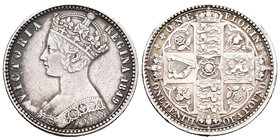 United Kingdom. Victoria Queen. 1 florín. 1849. (Km-745). Ag. 11,29 g. Minor nicks on edge. Toned. VF. Est...65,00.