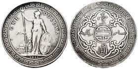 United Kingdom. George V. Dollara trade. 1911. Mumbai. (Km-Tn5). (Dav-407). Ag. 22,41 g. Almost VF. Est...45,00.