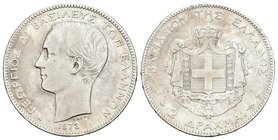 Greece. 2 dracmas. 1873. Paris. A. (Km-39). Ag. 9,86 g. Scarce. F. Est...50,00.