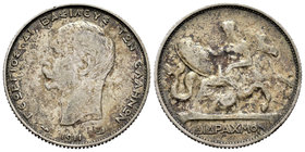 Greece. George I. 2 dracmas. 1911. (Km-61). Ag. 9,92 g. Choice F. Est...40,00.