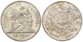 Guatemala. 1 peso. 1897. (Km-210). Ag. 24,98 g. XF. Est...60,00.