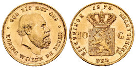Low Countries. Willem III. 10 gulden. 1875. Utrecht. (Fried-342). (Km-106). Au. 6,72 g. Almost UNC. Est...350,00.