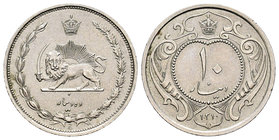 Iran. Reza Shah. 10 dinares. 1310 H (1931). (Km-1124). Ag. 3,97 g. Scarce. Almost UNC. Est...90,00.