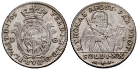Italy. Parma. 20 soldi. 1795. (Km-C7). Ve. 3,75 g. VF. Est...50,00.