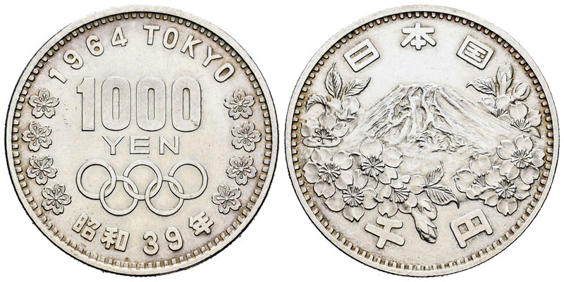 Japan. Hirohito. 1000 yen. 39 (1960). Ag. 19,81 g. Juegos Olímpicos Tokyo 1960. ...