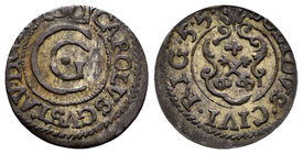 Latvia. Karl X Gustav. 1 schilling. (1654-1660). Ve. 0,55 g. XF. Est...20,00.