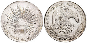 Mexico. 8 reales. 1876. San Luis of Potosí. MH. (Km-377.12). Ag. 27,08 g. Almost XF. Est...80,00.