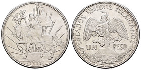 Mexico. 1 peso. 1911. (Km-453). Ag. 27,06 g. Minor nick on edge. XF. Est...100,00.