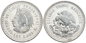 Mexico. 5 pesos. 1948. México. (Km-465). Ag. 29,97 g. AU. Est...40,00.
