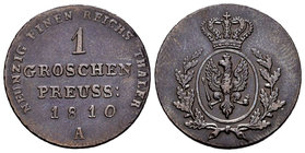 Poland. 1 groschen. 1810. Berlin. A. (Km-C58). Ae. 5,06 g. Choice VF. Est...30,00.