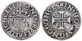 Portugal. Joao III. 1 tostao. (1521-1557). Lisbon. R-L. (Gomes-127.7 similar). Ag. 8,86 g. Scarce. VF. Est...200,00.