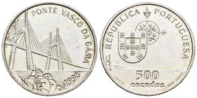 Portugal. 500 escudos. 1898. (Km-705). Ag. 13,98 g. Puente Vasco de Gama. AU. Est...25,00.