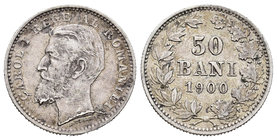 Romania. Carol I. 50 bani. 1900. (Km-23). Ag. 2,50 g. VF. Est...50,00.
