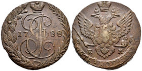 Russia. Catherine II. 5 kopeks. 1788. Ekaterinburg. EM. (Km-C59.3). (Bitkin-642). Ae. 58,81 g. XF. Est...60,00.