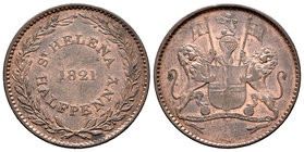 Santa Elena. 1/2 penny. 1821. (Km-4). Ae. 9,35 g. Choice VF. Est...30,00.