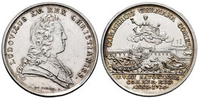 France. Louis XV. Medalla. 1726. Ag. 16,47 g. Puerto de Bayona. Almost XF. Est...60,00.