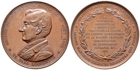 France. Medalla. 1861. Ae. 106,00 g. Arcisse de Caumont, científico y arqueologo francés. Grabador Vauthier Galle. Diámetro 64 mm. AU. Est...18,00.