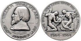 United Kingdom. Medalla. 1964. Ag. 26,70 g. 400º Aniversario del nacimiento de William Sakespeare. Almost UNC. Est...60,00.
