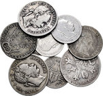 Austria. Lote de 9 piezas de plata, 1 corona (4), 20 kreuzer (2), 1 florín (2) y 1 kronertaler (1). Dos de ellas con soldaduras. A EXAMINAR. Almost F/...