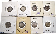 Canada. Lote de 20 piezas de 10 cents de Canadá, 1898, 1903, 1904, 1914, 1917, 1918, 1919, 1902, 1921, 1929 (2), 1932, 1934, 1936 (3), 1937, 1939 (3)....