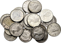 Canada. Lote de 22 piezas de 10 cents de Canadá, 1938, 1940, 1941, 1943, 1945, 1949, 1950, 1952, 1953, 1954, 1957, 1958, 1959, 1960, 1961, 1962, 1963,...