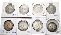 Canada. Lote de 30 piezas de 50 cents de canadá de la época del rey George VI, 1937, 1938, 1939 (2), 1940 (2), 1941 (2), 1942 (2), 1943 (2), 1944 (2),...