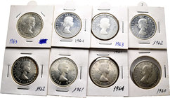 Canada. Lote de 30 piezas de 50 cents de Canadá de la época de la reina Elizabeth II, de los años 1953 a 1967 por duplicado. A EXAMINAR. Almost XF/Alm...