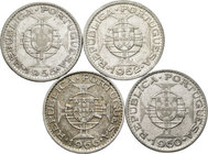 Mozambique. Serie completa de las 4 piezas de 20 escudos, 1952, 195, 1960 y 1960. A EXAMINAR. VF/Choice VF. Est...40,00.