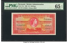 Bermuda Bermuda Government 10 Shillings 1.10.1966 Pick 19c PMG Gem Uncirculated 65 EPQ. 

HID09801242017