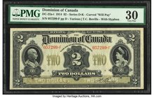 Canada Dominion of Canada $2 2.1.1914 DC-22a-i PMG Very Fine 30. 

HID09801242017