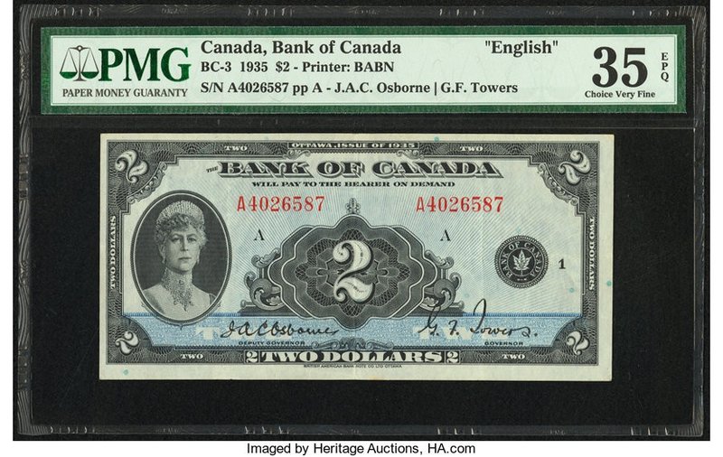 Canada Bank of Canada $2 1935 BC-3 PMG Choice Very Fine 35 EPQ. 

HID09801242017