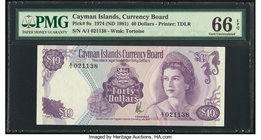 Cayman Islands Currency Board 40 Dollars 1974 (ND 1981) Pick 9a PMG Gem Uncirculated 66 EPQ. 

HID09801242017