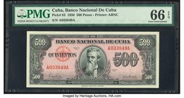 Cuba Banco Nacional de Cuba 500 Pesos 1950 Pick 83 PMG Gem Uncirculated 66 EPQ. 

HID09801242017