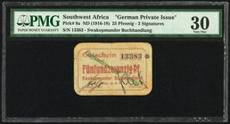 German Southwest Africa Swakopmunder Buchhandlung 25 Pfennig ND (1916-18) Pick 8a PMG Very Fine 30. 

HID09801242017