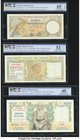 Greece Bank of Greece 50; 100; 1000 Drachmai 1.9.1935 (2); 1.5.1935 Pick 104a; 105a; 106a Three Examples PCGS Gold Shield Gem UNC 65 OPQ; About UNC 53...