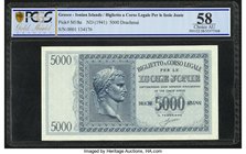 Greece Biglietto a Corso Legale 5000 Drachmai ND (1941) Pick M18a PCGS Gold Shield Choice AU 58. 

HID09801242017