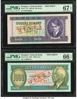 Hungary Hungarian National Bank 500; 1000 Forint 30.9.1980; 25.3.1983 Pick 172s; 173s Two Specimens PMG Superb Gem Unc 67 EPQ; Gem Uncirculated 66 EPQ...