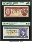 Hungary Hungarian National Bank 100; 500 Forint 16.12.1993; 31.7.1990 Pick 174s1; 175s Two Specimens PMG Superb Gem Unc 67 EPQ; Gem Uncirculated 65 EP...