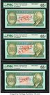 Hungary Hungarian National Bank 1000 Forint 30.10.1992; 16.12.1993; 15.1.1996 Pick 176as; 176bs; 176cs Three Specimens PMG Gem Uncirculated 65 EPQ. 

...