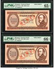 Hungary Hungarian National Bank 5000 Forint 31.7.1990; 30.10.1992 Pick 177as; 177bs Two Specimens PMG Gem Uncirculated 65 EPQ; Gem Uncirculated 66 EPQ...