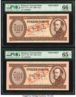 Hungary Hungarian National Bank 5000 Forint 13.12.1993; 31.8.1995 Pick 177cs; 177ds Two Specimens PMG Gem Uncirculated 66 EPQ; Gem Uncirculated 65 EPQ...