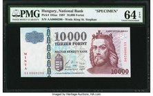 Hungary Hungarian National Bank 10,000 Forint 1997 Pick 183as Specimen PMG Choice Uncirculated 64 EPQ. 

HID09801242017