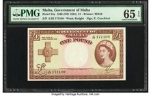 Malta Government of Malta 1 Pound 1949 (ND 1954) Pick 24a PMG Gem Uncirculated 65 EPQ. 

HID09801242017