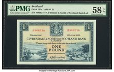 Scotland Clydesdale & North of Scotland Bank Ltd. 1 Pound 1.6.1955 Pick 191a PMG Choice About Unc 58 EPQ. 

HID09801242017