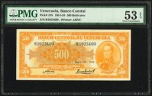 Venezuela Banco Central De Venezuela 500 Bolívares 29.5.1958 Pick 37b PMG About Uncirculated 53 EPQ. 

HID09801242017