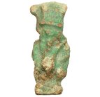 EGIPTO. AMULETO DE BAJA ÉPOCA (664-525 a.C.). Divinidad Bes. Fayenza. Altura 24 mm.