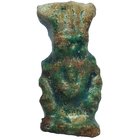 EGIPTO. AMULETO DE BAJA ÉPOCA (664-525 a.C.). Divinidad Bes. Fayenza vitrificada. Altura 19 mm.