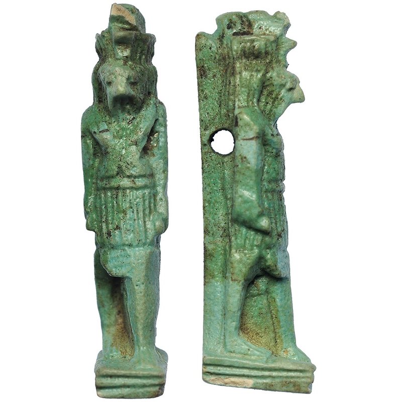 EGIPTO. AMULETO DE BAJA ÉPOCA (664-525 a.C.). Divinidad Horus. Fayenza vitrifica...