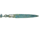 LURISTÁN. Puñal. Siglo IX-VIII a.C. Bronce. Longitud 24 cm. Empuñadura restaurada y con falta matérica.
