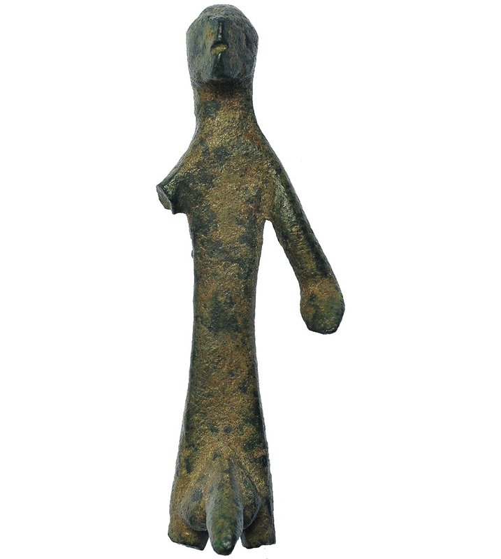 HISPANIA ANTIGUA. Exvoto ibérico. Siglo IV-III a.C. Bronce. Altura 67 mm.